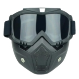 Allextreme Goggle Mask Anti Scratch Uv Protective Open Face & Eyewear Windproof Dirt Shield Adjustable Strap Soft Foam Padded Detachable For Cycling Bike Off Road Racing Riding Unisex (Black, 1 Pc)