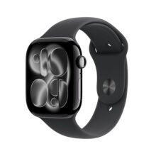 Apple Watch Series 11 GPS 46mm Jet Black Aluminium Case with Black Sport Band – M/L