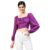 Rare Women Casual Purple Colour Square Neck Solid Regular Top
