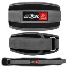 Aprodo Multipurpose Weight Lifting Belt for Back Support Comfortable & Durable for Powerlifting, Weightlifting, Gym, Workout – 100% Nylon, (4 Inch Wide) for Men and Women (Grey, Medium 32” – 36”)