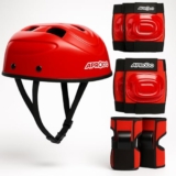 Aprodo Kids Sports Protective Gear Set | from Beginner to Advanced | for Ages 3-5-8-14 Boys & Girls | Includes Knee & Elbow Pads, Wrist Guards | Ideal for Skateboarding, Cycling & Scooter (Red)