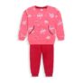 LuvLap Baby Boys Full Sleeve Sweatshirt & Pyjama Set Pack of 1, Cotton Rich Fleece, Salmon Rose, XL (12 to 18 Months)