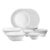 Larah by Borosil Opalware Dinner Set Microwave & Dishwasher Safe | Bone-Ash Free | Crockery Set for Dining & Gifting | Plates & Bowls (Classic, 14pc)