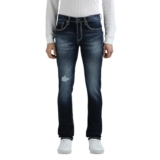 Pepe Jeans Men Mid Rise Slim Fit Jeans Dark Used, Blue, 32