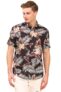 Enciger Mens Printed Casual Shirts Short Sleeves Button Down Tropical Shirts (Ms1_Black_Xl)