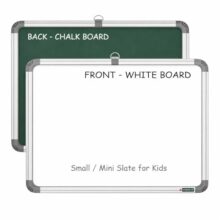 Yajnas Non Magnetic Mini Writing Whiteboard & Chalkboard Combo 28X28 Cm Reusable Writing Pad For Home School Study Practice