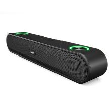 Govo Gosurround 220 16W Bluetooth Sound Bar, 2000 Mah Battery, 2.0 Channel With 52Mm Drivers, Multicolor Led Lights With Tws, Aux, Bluetooth And Usb (Platinum Black), Soundbar