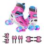 Lifelong Kids Adjustable Skating Shoes With Led Lights – Inline Roller Skating With Adjustable Size, Playful Lighting With Safety Pads, 1 Pair Of Skates, Durable Frame – Pink, M (21-23.5 Cm)