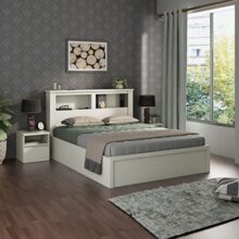 Home Centre | Helios Reynan | Engineered Wood | Box Storage | King Beds | White | 1 Year Warranty
