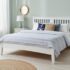 Excel International Solid Sheesham Wood Queen Size Bed Without Storage | Wooden Double Bed & Upholstered Cushined Headboard For Bedroom | Rosewood, Provincial Teak Finish