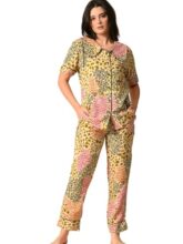 UNIfringe Women’s Cotton Printed Night Suit Set | Soft & Stylish Full Sleeve Shirt with Pajama | Comfortable Loungewear & Sleepwe,(Multicolor XS)