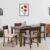 EXCEL HOME 4 Seater Wooden Dining Set, Grey Upholstered Chairs, Modern Kitchen Furniture