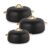 CELLO Aurum Insulated Casserole Hot Pot Box Set of 3 Pcs (1000ml, 1000ml, 1500ml) Black | Airtight Lid Hot Pot Case Keeps Food Hot & Warm For Long Hours, Casserole Set For Roti Chapati Rice Biryani