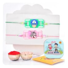 Craftvatika Rakhi For Brother Kids Rakhi Set Of 2 For Brother Boy Sister Girls Kids, Rakhi With Fridge Magnet, Rakhi Set Of 2 For Boy Girls Kids, Fridge Magnet For Fridge Door Decor (Type 2)