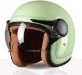 Tvs Missfit Women’S Open Face Helmet | Lightweight Shell | Pastel Colors Designed Exclusively For Women | Extreme Comfort Fit For Girls | Clear Visor | Dot & Isi Certified (Lime) (Xl)