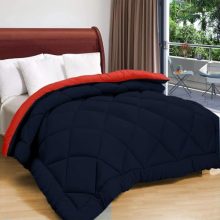 Status Contract Reversible Solid Comforter Double Bed Blanket for Winter//Double/GSM- 220/SIZE -220 x 215 cm(Dark Blue-Red)