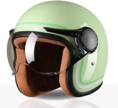Tvs Missfit Women’S Open Face Helmet | Lightweight Shell | Pastel Colors Designed Exclusively For Women | Extreme Comfort Fit For Girls | Clear Visor | Dot & Isi Certified (Lime) (Xl)