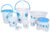 Nayasa Flora 8 Piece Bathroom Accessories Set, Complete Plastic Bathroom Utility Combo with Bucket, Mug and Daily Use Essentials for Home, Blue