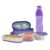 MILTON Hydrameal Combo Set Lunch Box with Insulated Jacket & 490 ml Water Bottle, 3 Containers (450 ml, 280 ml, 280 ml), Microwavable & Leak-Proof Tiffin for Office, School & College, Purple