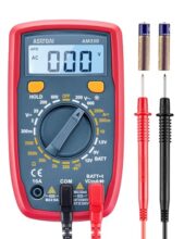 Astroai Digital Multimeter, 2000 Counts Multimeter With Dc Ac Voltmeter And Ohm Volt Amp Tester, Measures Voltage, Current, Resistance; Tests Live Wire, Continuity (Red)