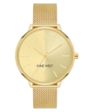 Nine West Women’s Analog Watch, Gold-Tone Mesh Band, Japanese Quartz Movement, Sunray Dial, Second Hand Feature