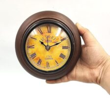 Antique Look Wooden Wall Clock Small Hanging Wall Clock For Kitchen & Dining Room Home Office Decoration (6 Inches Antique)