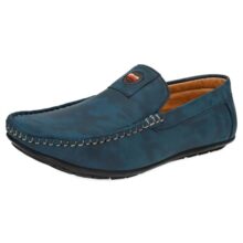 Dyed-Washed Round Toe Slip-on Shoes