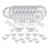 La Opala Classique Opalware Dinner Set, 53 Pcs, Family of 8, Blue Mystique