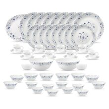 La Opala Classique Opalware Dinner Set, 53 Pcs, Family of 8, Blue Mystique