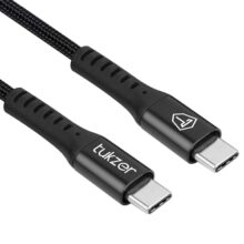 Tukzer 65W Fast Charging Usb Cable Cotton Braided For Smartphones, Tablets, Laptops & Other Type C Devices-480 Mbps Data Transfer Speed (Black, 1M/3.3Ft)