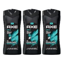 Axe Apollo 3-In-1 Body, Face & Hair Wash | Fresh Sage & Cedarwood Scent | 12H Refreshing Fragrance | Combo Of 3| 400 Ml Each