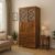 Excel Home Cross Pattern Solid Wood 2-Door Wardrobe In Provincial Teak Finish