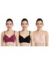 Amazon Brand – Symbol Women’s Cotton Stretch Padded Wire Free Medium Coverage T-Shirt Bra (Pack of 3) (BRA-13 Cont_Blck-Blush-Wine_38D)