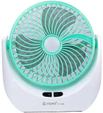 De-pure High Speed Rechargeable Table Fan with LED Light, For Home, Office, Kitchen 5 Star 1400 mm 3 Blade Table Fan(Ultra High Speed | Green | Pack of 1)