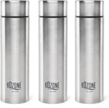 cello Ozone ISI Certified Single Wall Leakproof & Rustproof 1000 ml Stainless Steel Bottle(Pack of 3, Silver)