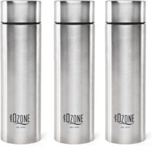 cello Ozone ISI Certified Single Wall Leakproof & Rustproof 1000 ml Stainless Steel Bottle(Pack of 3, Silver)
