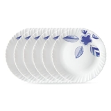 Larah By Borosil Morning Glory 6 Pcs Opalware Plate Set (Dia – 10 Inch), White