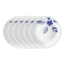 Larah By Borosil Morning Glory 6 Pcs Opalware Plate Set (Dia – 10 Inch), White