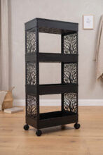 Surety for Safety Shelf Organizers(Black, Plastic)