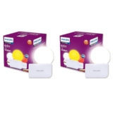 Philips Joy Vision Coral Rush 0.5W LED Night Lamp | Soft White Glow | Energy Efficient | Plug-in Prong Design | Ideal for Bedroom, Kids Room & Hallway (White, Pack of 2)