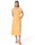 Women Orange Solid Calf-Length Casual Dress