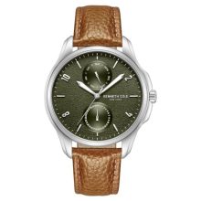 Kenneth Cole Quartz Multifunction Green dial Leather Strap Watch for Men-KCWGF0015902MN