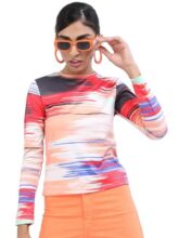 Tokyo Talkies Women Round Neck Full Sleeve Tops Tttp007286 Red M
