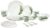 Larah by Borosil Crescent Fluted Series Opalware Dinner Set | 40 Pieces for Family of 6 | Microwave & Dishwasher Safe | Bone-Ash Free | Crockery Set for Dining & Gifting | Plates & Bowls | White