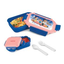 Milton Sherry Tiffin (Bheem) Lunch Box For Kids Boys & Girls With Leak-Proof Inner Container| Food Grade,Bpa Free,Compact & Durable Snacks Box For Kids I Plastic Spoon & Fork, 520 Ml, Blue