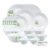 Larah by Borosil Green Lily Opalware Dinner Set, 35 Pcs, White