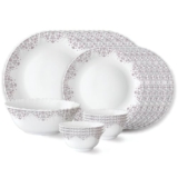 Larah by Borosil Lark Fluted Series Opalware Dinner Set | 19 Pieces for Family of 6 | Microwave & Dishwasher Safe | Bone-Ash Free | Crockery Set for Dining & Gifting | Plates & Bowls | White