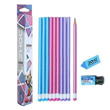 Doms Zoom Ultimate Dark Pencil Box Pack | Triangular Shape For Easy Holding & Comfort | Free Eraser & Sharpner With Each Box | Dark & Neat Handwriting | Pack Of 30 Pencils, Black, Black