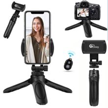 Eloies® Mini Tripod with 360 Degree Mobile Attachment Lightweight Portable for Vlog, Video Shooting, Photography, YouTube Tripod for Mobile and Camera, Stand for Video Shooting, with Bluetooth Remote