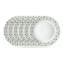 Larah by BOROSIL Sage 6 Pcs Opalware Plate Set (Dia – 10 inch), White